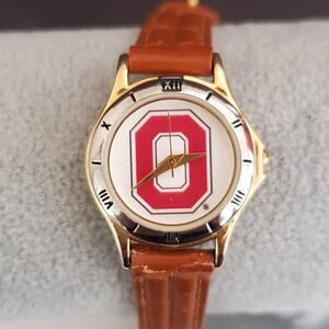 Ohio State Buckeyes Women's Watch‎ Gold Tone Brown Band
